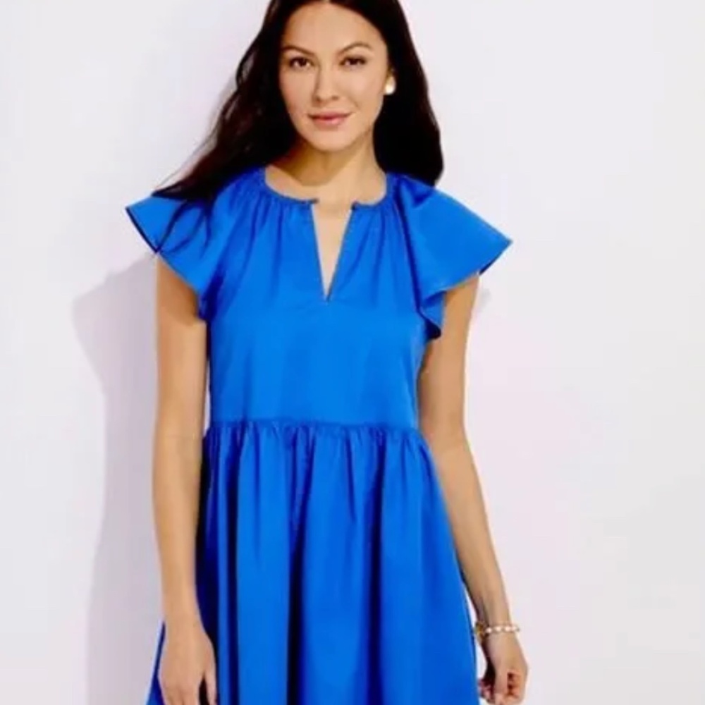 Vineyard Vines Flutter Sleeve Sundress, Tidal Blue, XS